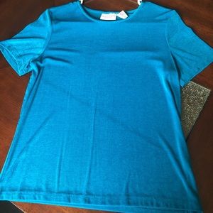 Bright blue sparkly t-shirt - M